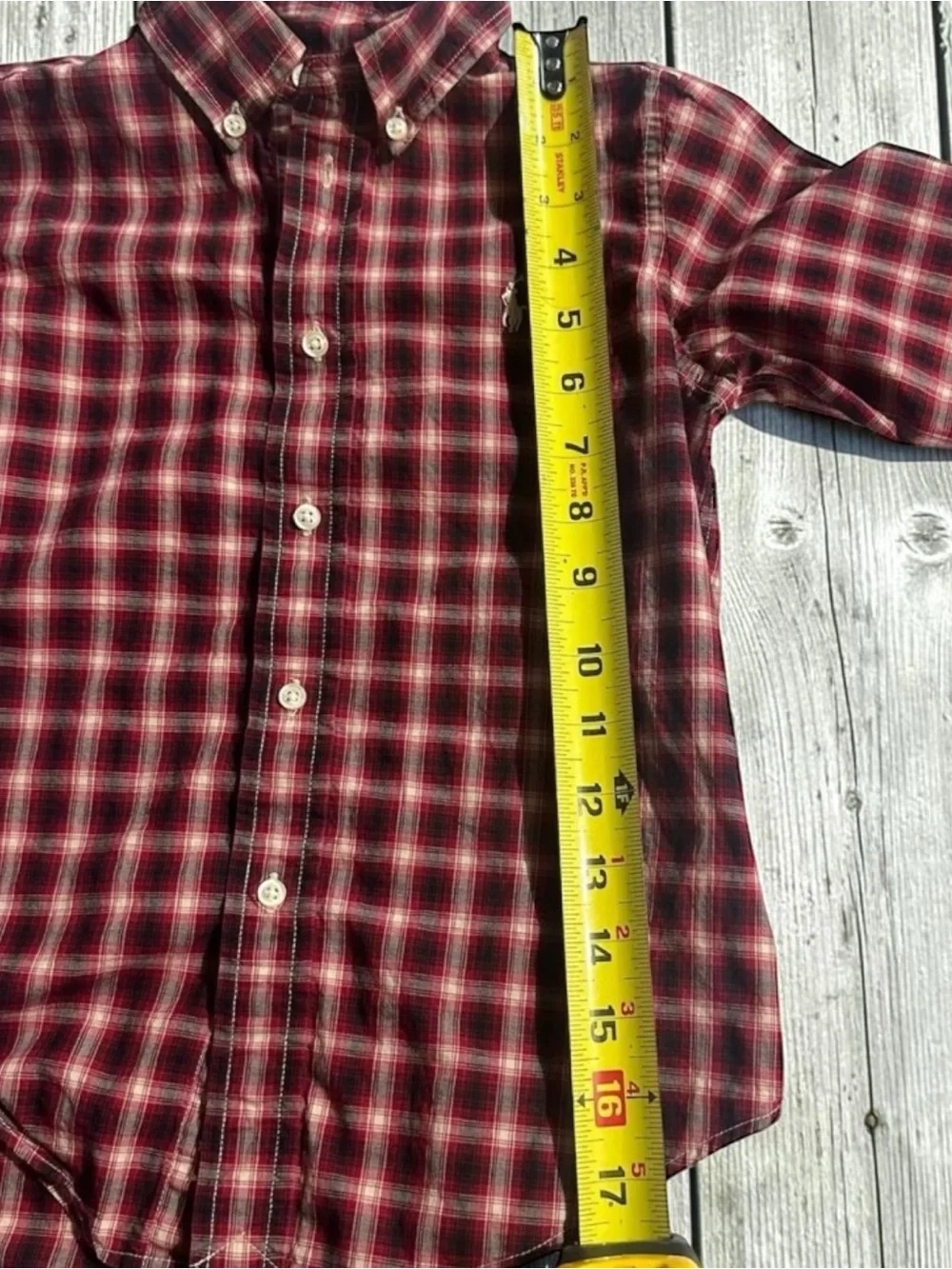 Polo Ralph Lauren Boys Size 5 Red Plaid Button Down Shirt Long Sleeve Cotton